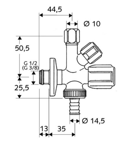 Ventil práčkový roháčik 1/2" SCHELL - Image 2